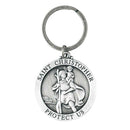 Dicksons Saint Christopher Protect Us Pewter Antique Silver Christian Key Ring Keychain