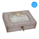 Top down view of Retirement Start Living Grey Distressed Locket Music Box