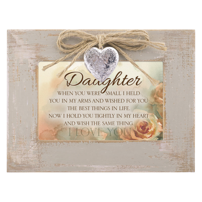 Daughter Best Things in Life Taupe Wood Locket Music Box Plays You are My Sunshine