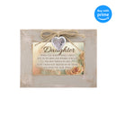 Top down view of Daughter Best Things In Life Taupe Wood Locket Music Box