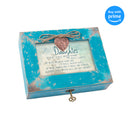 Daughter Call Listen Need Me Be there Teal Distressed Jewelry Music Box Plays Wonderful World
