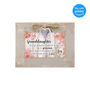 Top down view of Granddaughter Fill Heart With Love Natural Taupe Wood Locket Music Box