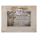 Top down view of Grant Your Plans Cross Distressed Wood Locket Jewelry and Music Box