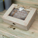 Home décor keepsake and trinket box made with hidden musical mechanism inside