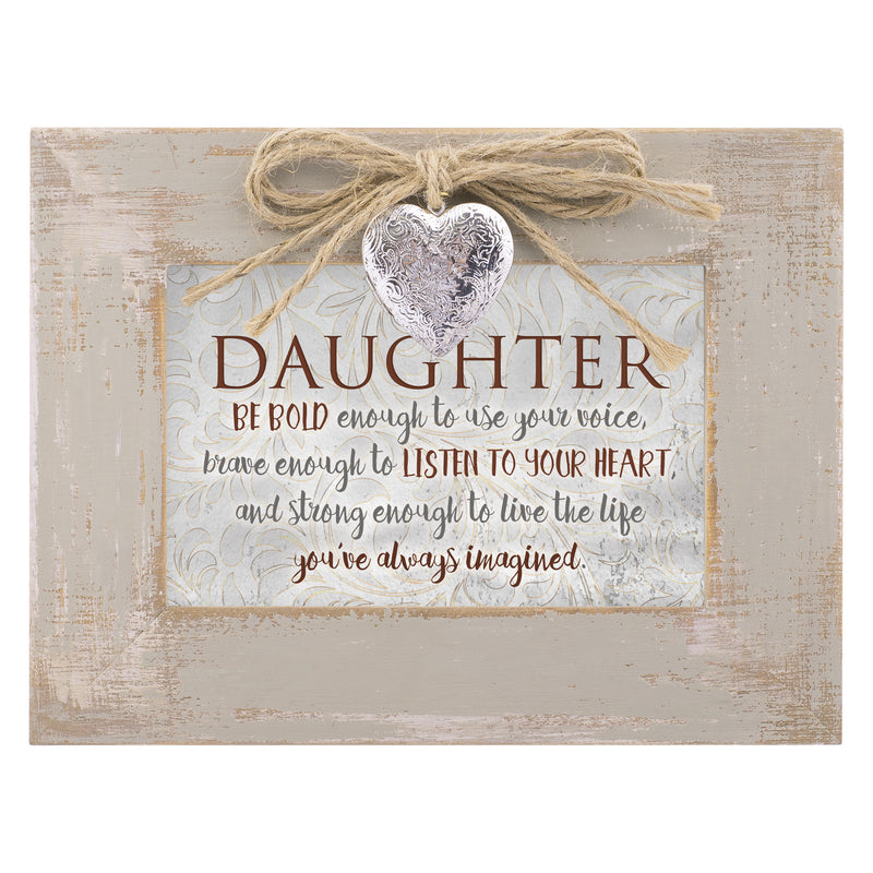 Daughter Be Bold to Use Your Voice Natural Taupe Jewelry Music Box Plays You Light Up My Life