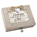 Love You Bushel Peck Hug Ivory Distressed Jewelry Music Box Plays Edelweiss