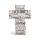 God Grant Me Serenity Distressed Wood 9 Inch Stacked Wood Cross Figurine