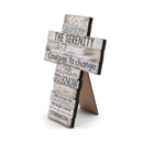 God Grant Me Serenity Distressed Wood 9 Inch Stacked Wood Cross Figurine