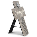 Lighthouse Christian Products Christ Strengthens Marbled Grey 8 Inch Cast Stone Cross Figurine