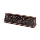 Lighthouse Christian Products I Can Do All Things Reminder Hammered Copper 6.5 x 2.25 Cast Stone Desktop Plaque