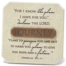 Lighthouse Christian Products Plans for Your Journey Sandstone 3.75 x 3.75 Cast Stone Bronze Title Bar Plaque
