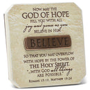 Lighthouse Christian Products Believe All Things are Possible Sandstone 3.75 x 3.75 Cast Stone Bronze Title Bar Plaque