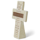 Lighthouse Christian Products Strength in The Lord Sandstone 5.5 Inch Cast Stone Bronze Title Bar Cross Figurine