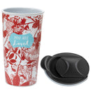 You Are Loved Crimson Floral 12 Ounce Ceramic Tumbler Mug