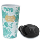 You Are A Blessing Aqua Marine Floral 12 Ounce Ceramic Tumbler Mug