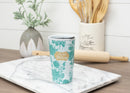 You Are A Blessing Aqua Marine Floral 12 Ounce Ceramic Tumbler Mug