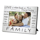Lighthouse Christian Products Love Binds Us Together Brushed Grey 6.75 x 8.75 Metal Photo Frame