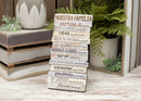 Lighthouse Christian Products Nuestra Familia, Our Family Rustic Stacked Pallet 5 x 10 Wood Desktop Plaque