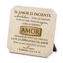 Lighthouse Christian Products Amor (Love) Sandstone 3.75 x 3.75 Cast Stone Bronze Title Bar Plaque
