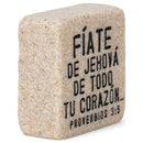 Lighthouse Christian Products Confianza (Trust) Spanish Scripture Block 2.25 x 2.25 Cast Stone Plaque