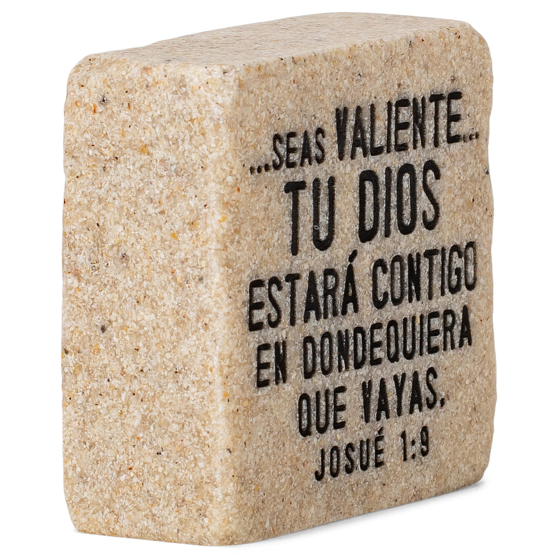Lighthouse Christian Products Fortaleza (Strength) Spanish Scripture Block 2.25 x 2.25 Cast Stone Plaque