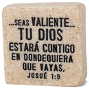 Lighthouse Christian Products Fortaleza (Strength) Spanish Scripture Block 2.25 x 2.25 Cast Stone Plaque
