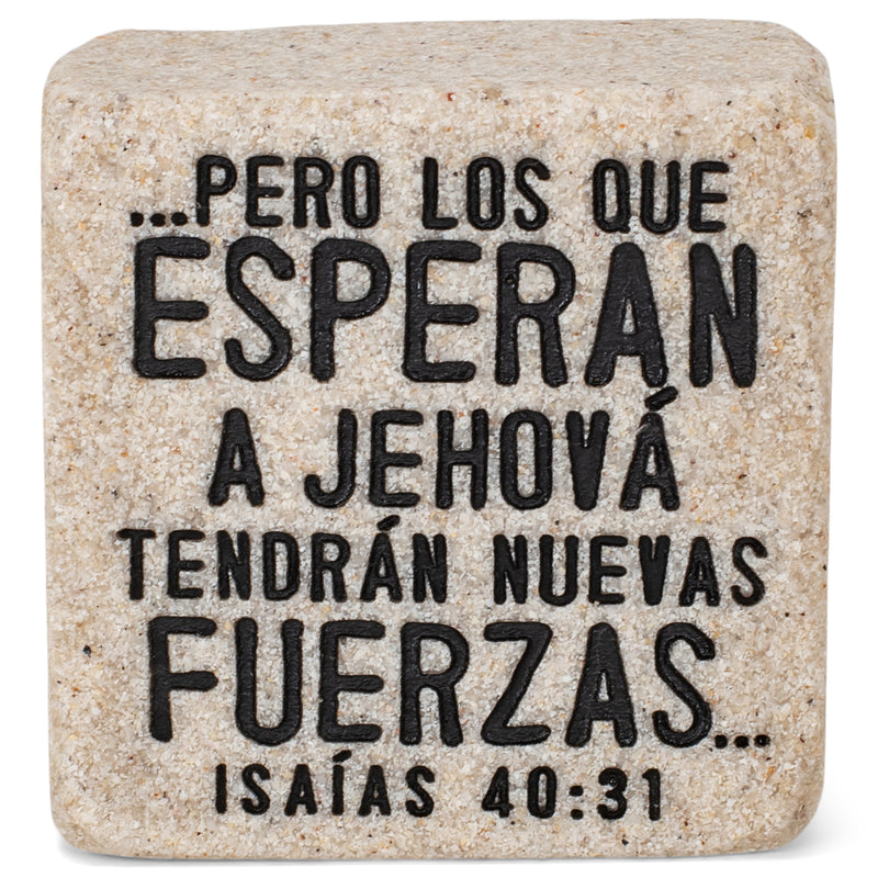 Lighthouse Christian Products Esperanza (Hope) Spanish Scripture Block 2.25 x 2.25 Cast Stone Plaque