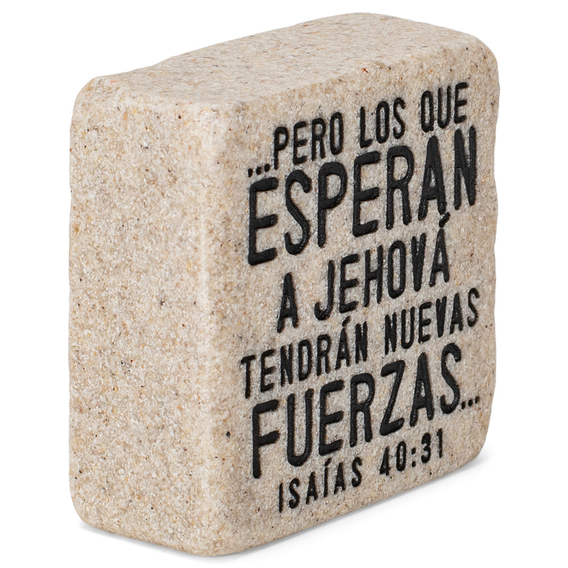 Lighthouse Christian Products Esperanza (Hope) Spanish Scripture Block 2.25 x 2.25 Cast Stone Plaque