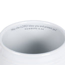Blessed Scripture Textured Classic White 16 ounces Glossy Ceramic Coffee Mug