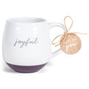 Joyful Scripture Textured Classic White 16 ounces Glossy Ceramic Coffee Mug