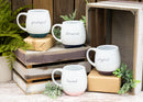 Joyful Scripture Textured Classic White 16 ounces Glossy Ceramic Coffee Mug