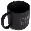 Stand Firm Scripture Textured Black 16 ounces Glossy Ceramic Coffee Mug