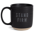 Stand Firm Scripture Textured Black 16 ounces Glossy Ceramic Coffee Mug