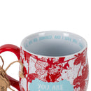 You Are Loved Crimson Floral 13 Ounce Ceramic Mug