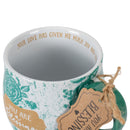 You Are A Blessing Aqua Marine Floral 13 Ounce Ceramic Mug