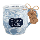 Woman of Faith Horizon Blue Floral 13 Ounce Ceramic Mug