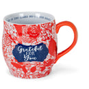 Grateful For You Fire Brick Red 13 Ounce Ceramic Mug