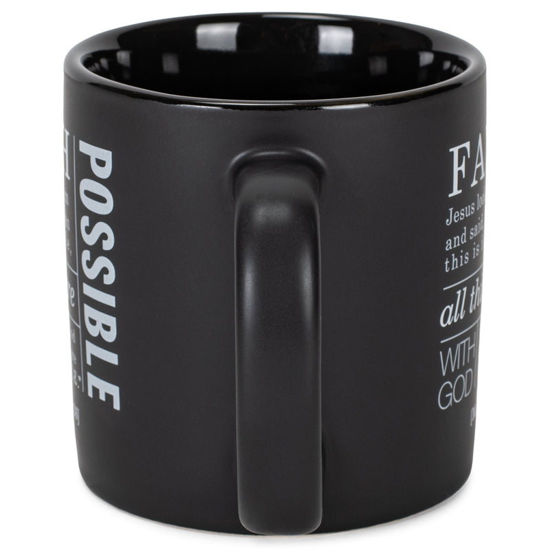 With God All Is Possible Matte Black 16 Ounce Ceramic Mug