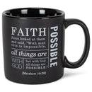With God All Is Possible Matte Black 16 Ounce Ceramic Mug