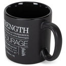 Be Strong And Courageous Matte Black 16 Ounce Ceramic Mug