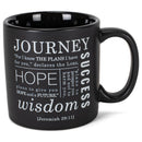 The Lord Plans The Journey Matte Black 16 Ounce Ceramic Mug