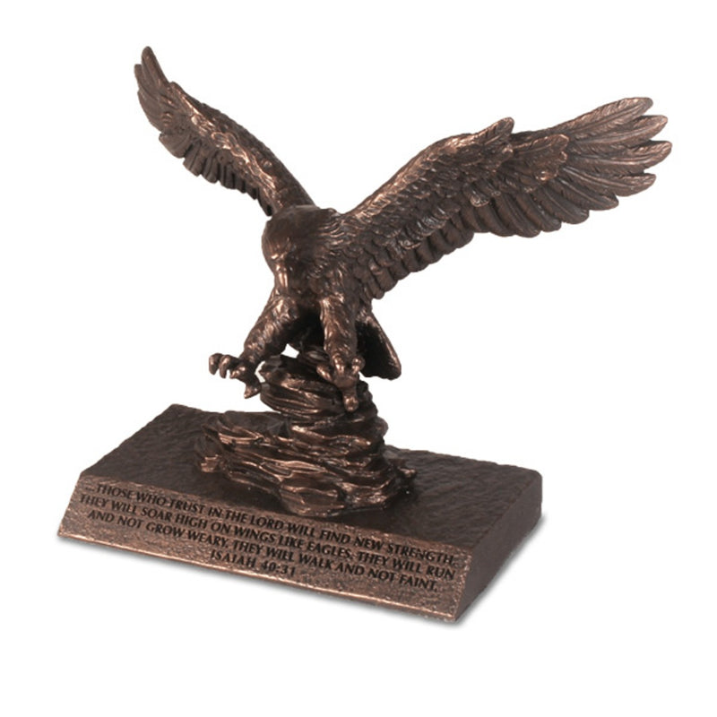 Lighthouse Christian Products Soar Like an Eagle Bronzelike Finish 6.5 x 3.75 Cast Stone Mounted Sculpture