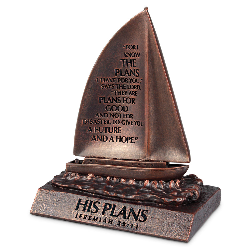 Lighthouse Christian Products His Plans Bronzelike Finish 4.5 x 5.25 Cast Stone Mounted Sculpture