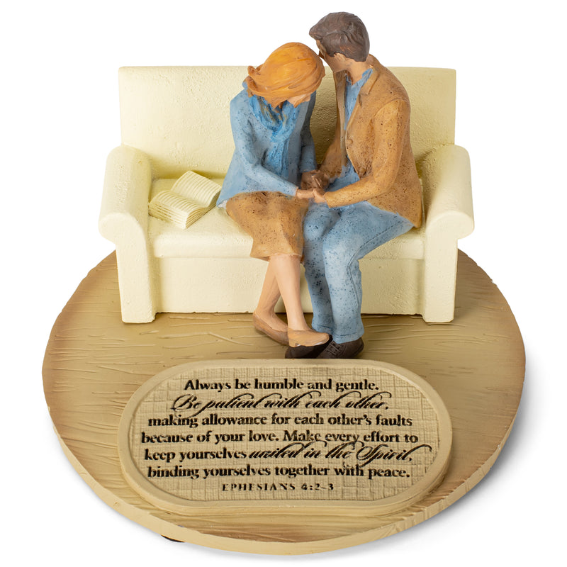Lighthouse Christian Products Praying Husband Wife United in The Spirit 6 x 4.5 Cast Stone Sculpture
