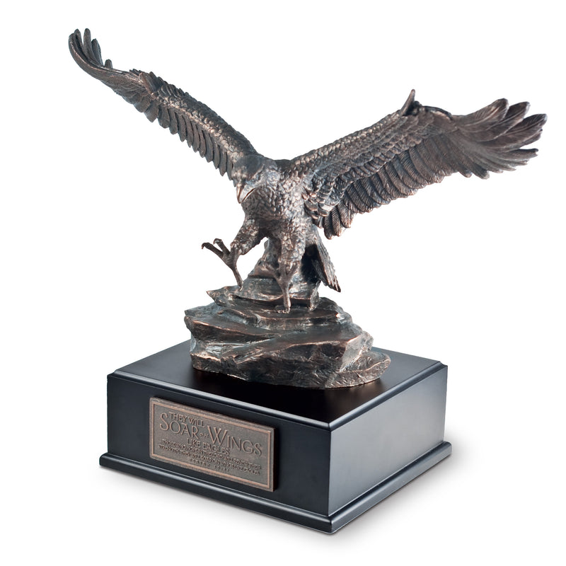 Lighthouse Christian Products Soar Like an Eagle Bronzelike Finish 14 x 6 Hand-Cast Resin Mounted Sculpture