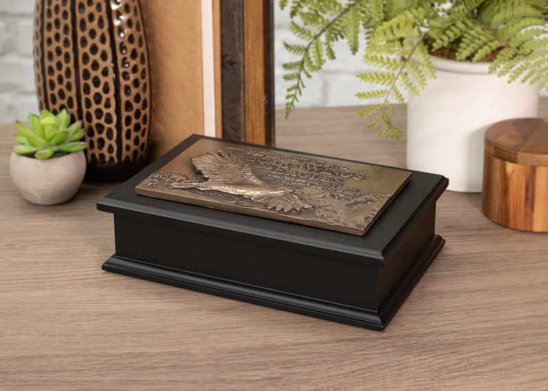 Lighthouse Christian Products Soar Like an Eagle Bronzelike Finish 8.5 x 5.75 Cast Stone and Wood Sculpture Plaque Box