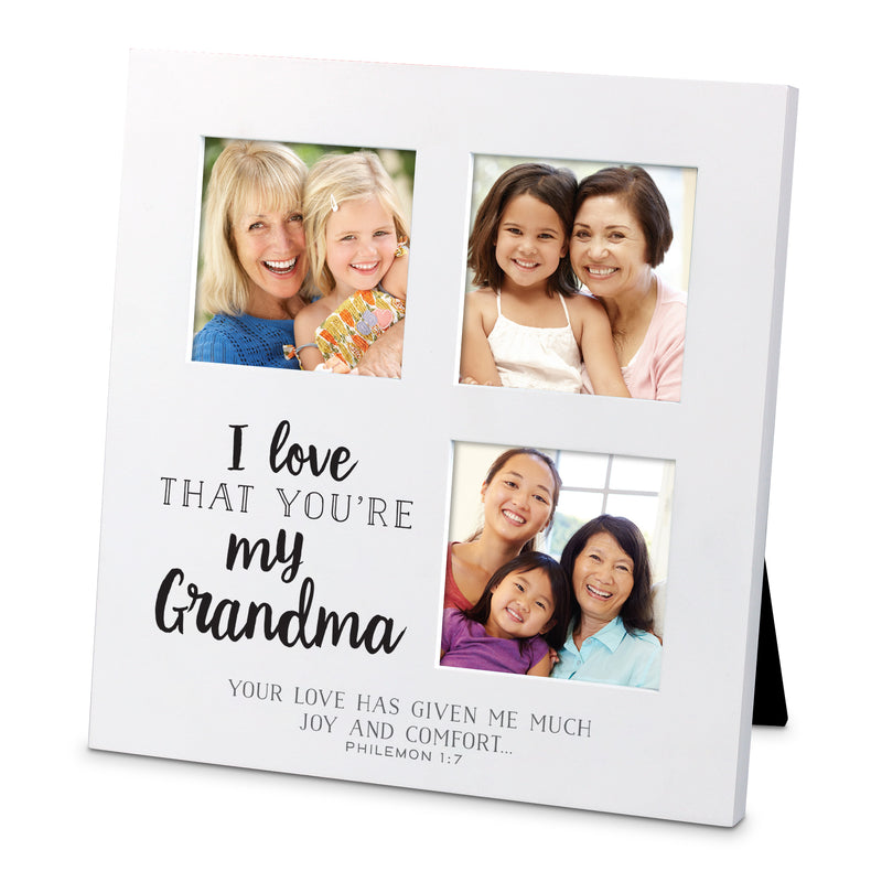 Lighthouse Christian Products I Love That You're My Grandma White 6.25 x 6.5 Wood 3 Opening Collage Photo Frame
