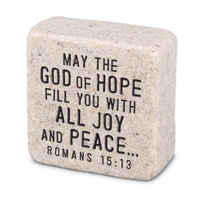 Lighthouse Christian Products God of Peace Scripture Block 2.25 x 2.25 Cast Stone Plaque