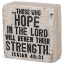Lighthouse Christian Products Hope in The Lord Scripture Block 2.25 x 2.25 Cast Stone Plaque