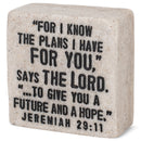 Lighthouse Christian Products Plans for Hope and Future Scripture Block 2.25 x 2.25 Cast Stone Plaque